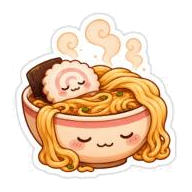 Sleepy kawaii ramen bowl sticker